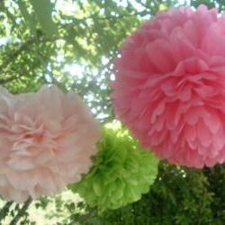 6 Tissue paper Pom Poms. Ready to fluff. Choose your colors. Party decorations